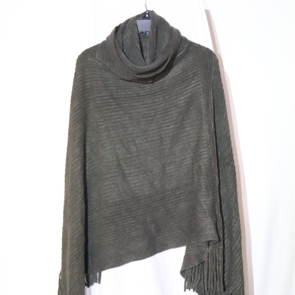 Forest Green Asymmetrical Cowl Poncho